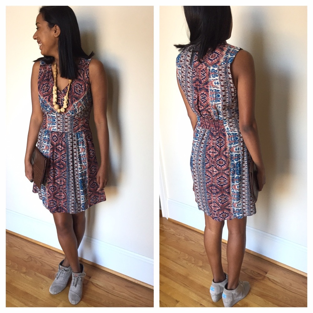 Lucky Brand 🍀 Sleeveless Dress w/ Aztec Pattern
