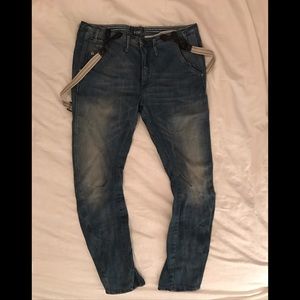 G-Star Arc Navy 3D Tapered with Suspenders!