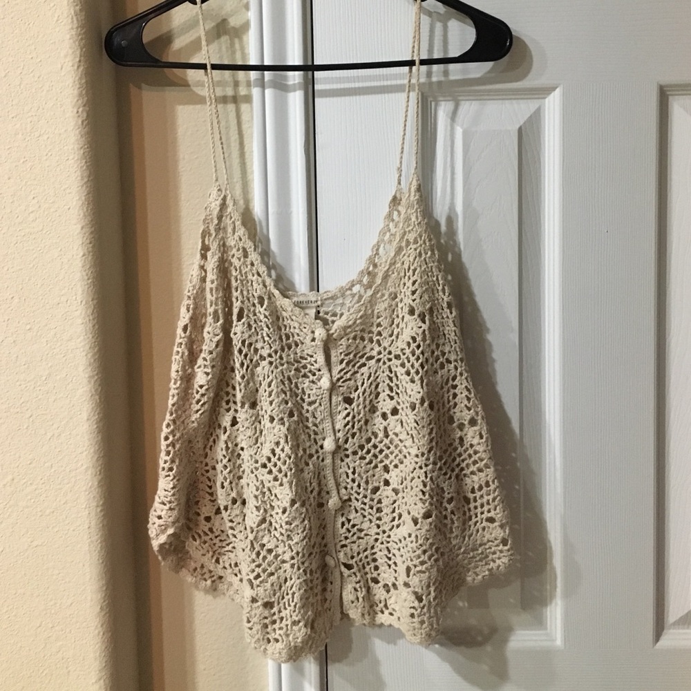 Beige crochet top