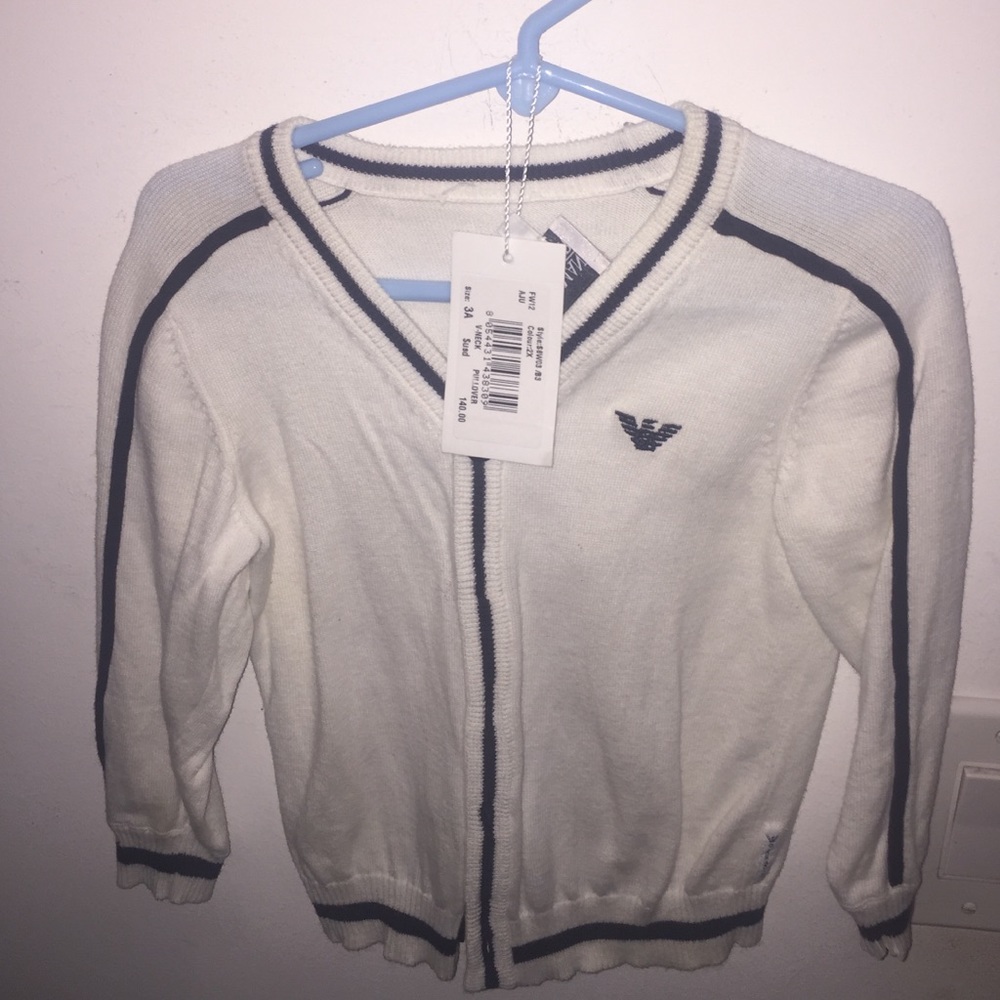 Armani Jr boys size 3 v-neck pullover button down