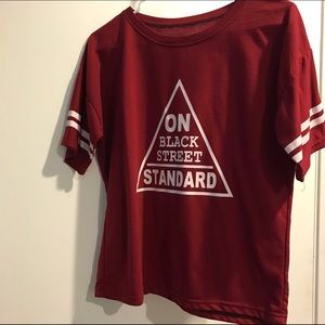 Sporty Red Print Tee