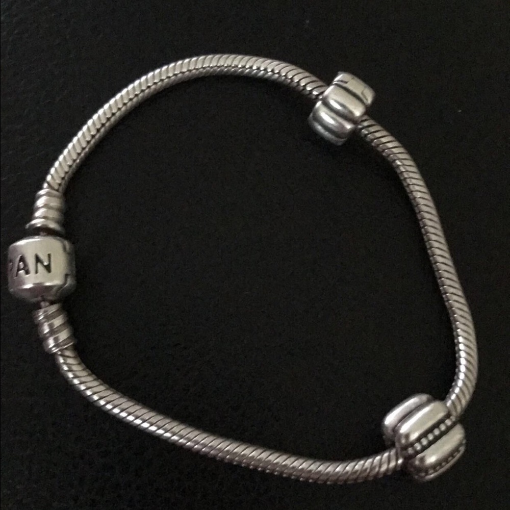 Pandora bracelet with 2 pandora clips