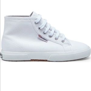 Brand new classic high top white Superga sneakers