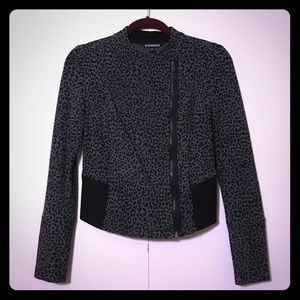 Express Leopard Zip Up Jacket