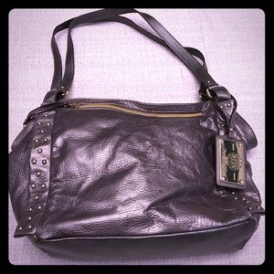 Solina Silver Shoulder Bag with Gold Hardware