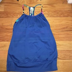 Cute blue and colored stripe Ivivva athletic tank