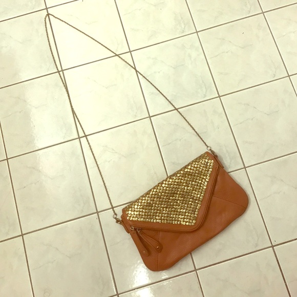 Urban Outfitters Handbags - Kimchi Blue Brown Studded Chain Crossbody Bag