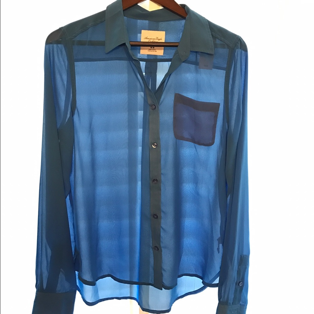 American Eagle Outfitters Blue Blouse