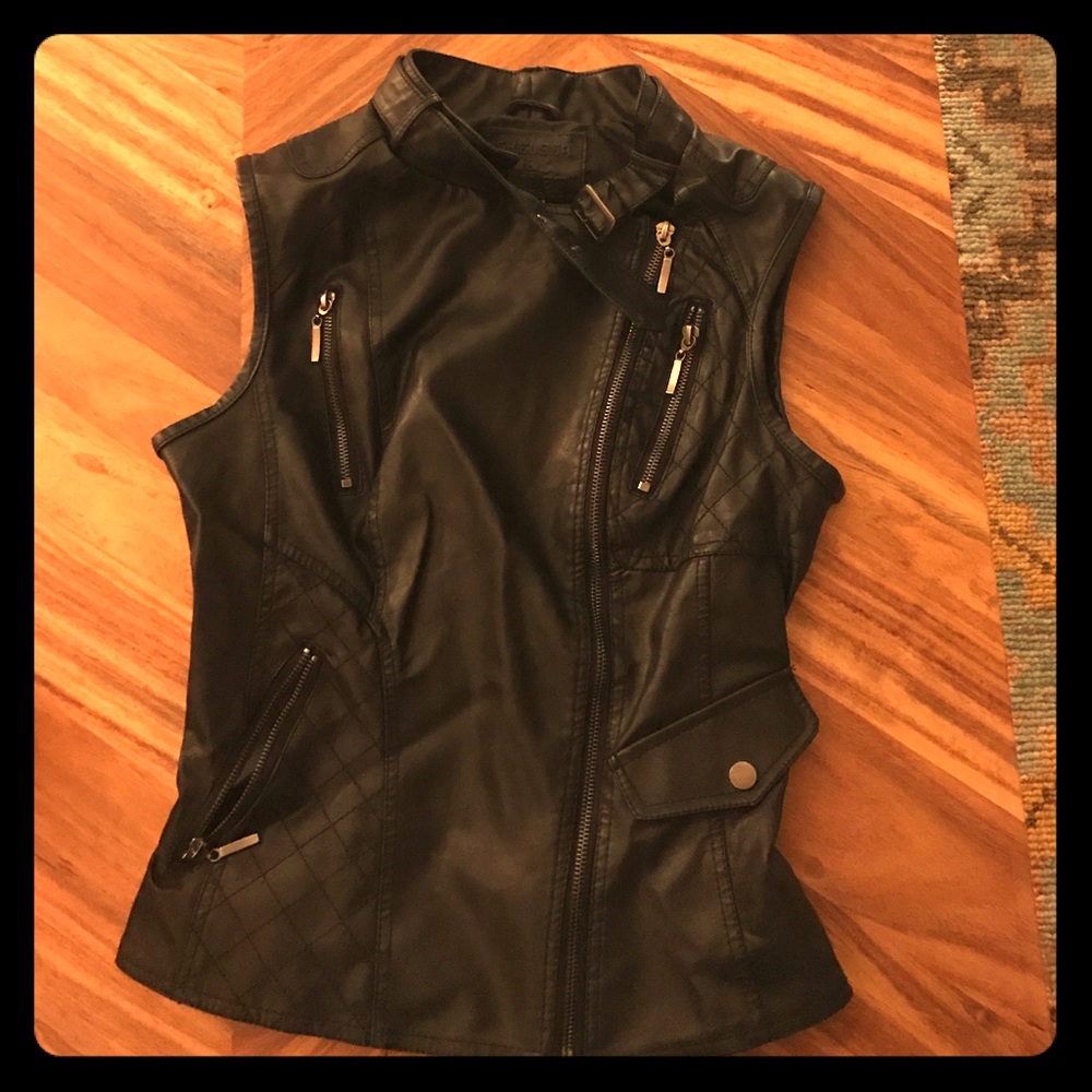 Faux leather vest