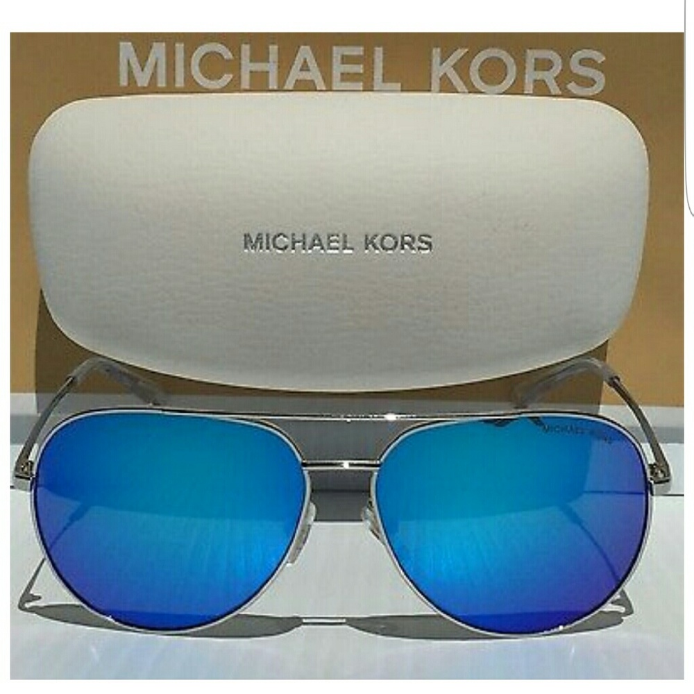 MICHAEL KORS BLUE MIRRORED SUNGLASSES
