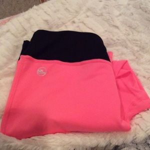 Bright pink Capri yoga pants
