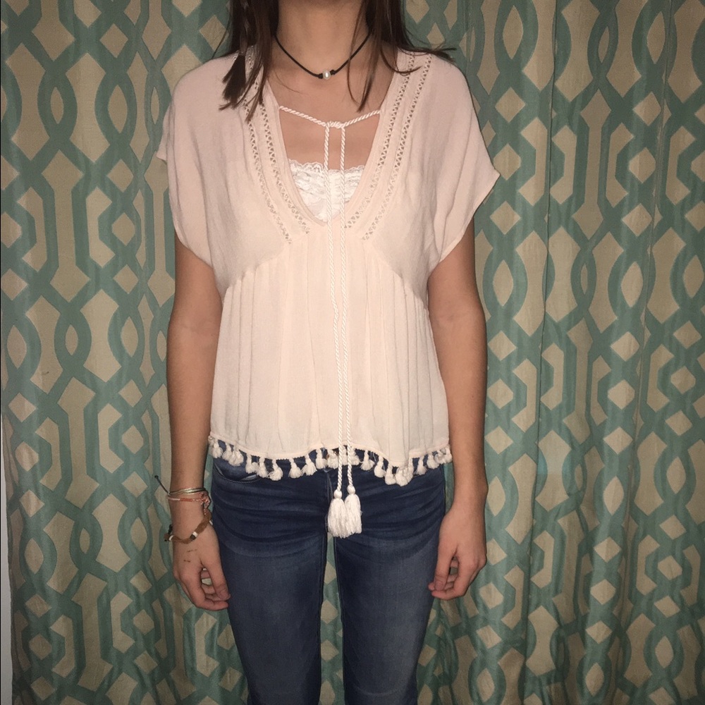 Boho style,  pink top