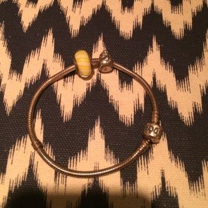 Pandora Silver Charm Bracelet Plus Two Charms