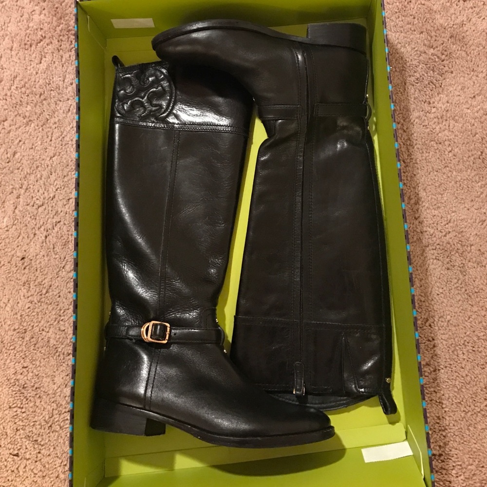 black tory burch riding boots