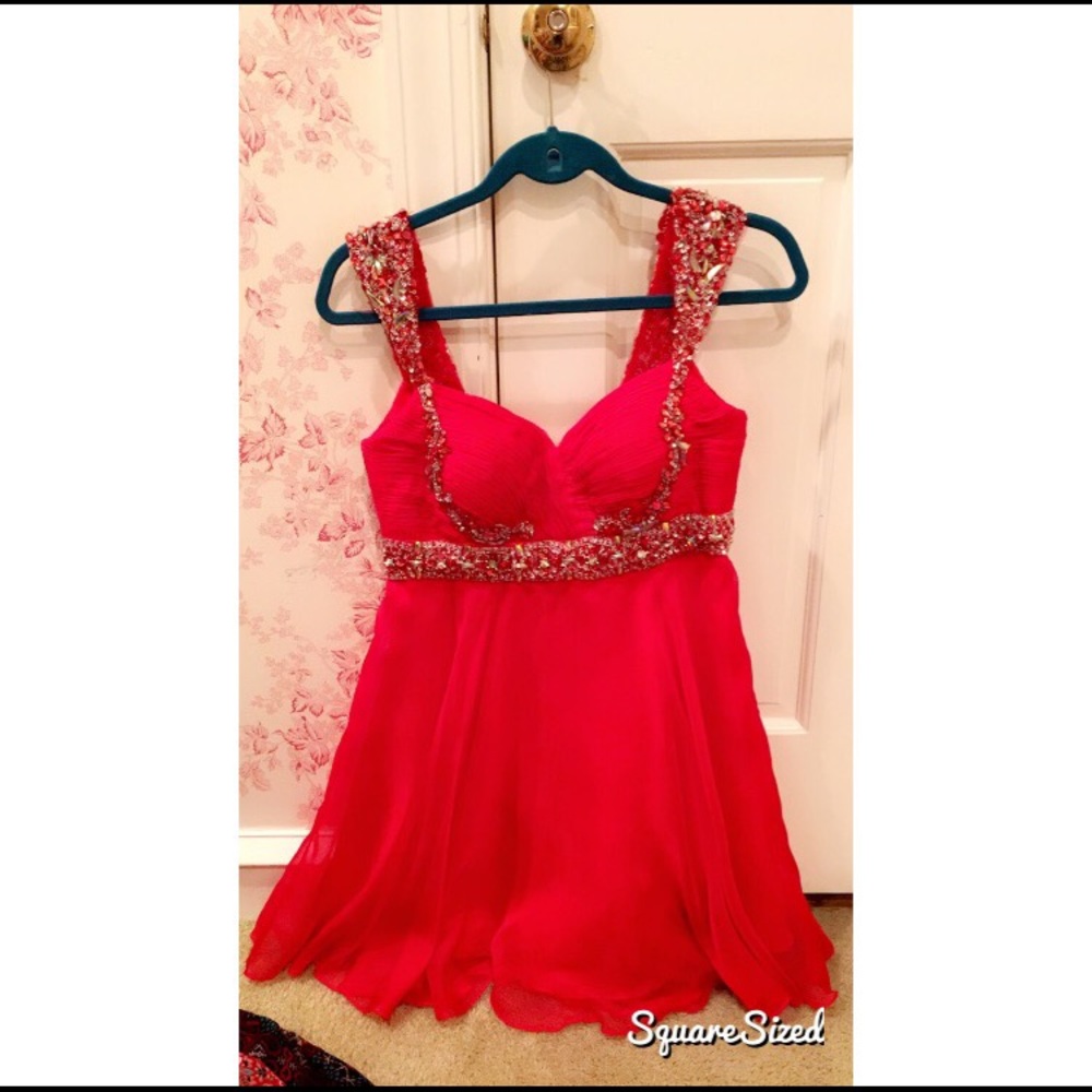 Short Beaded Homecoming Dress