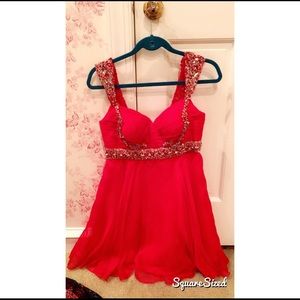Short Beaded Homecoming Dress