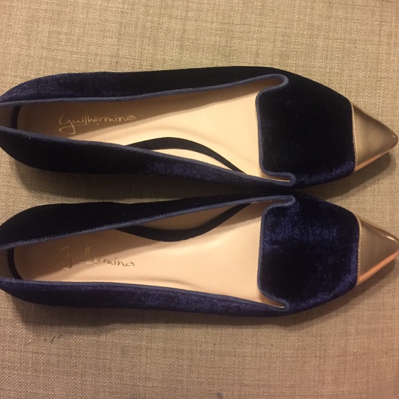 Anthropologie Shoes - Anthropologie Guilhermina Blue Velvet flats