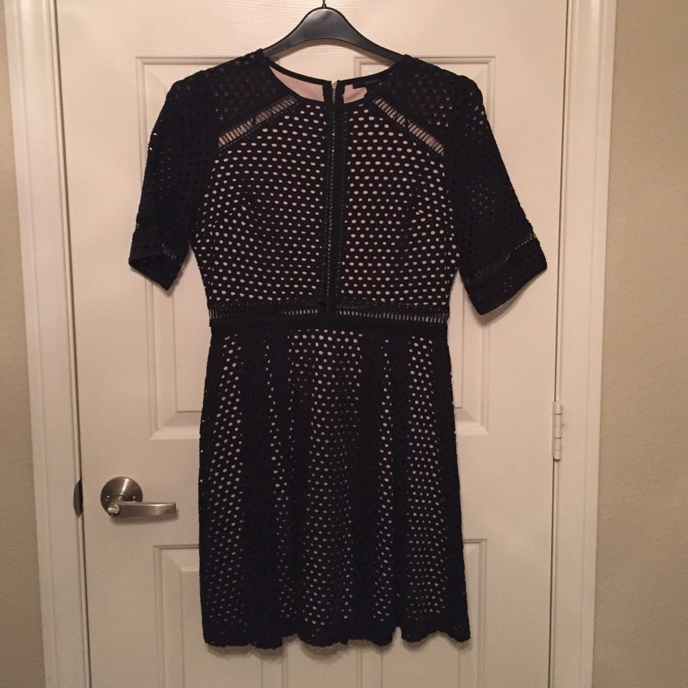 Forever 21 Black Eyelet Skater Dress.