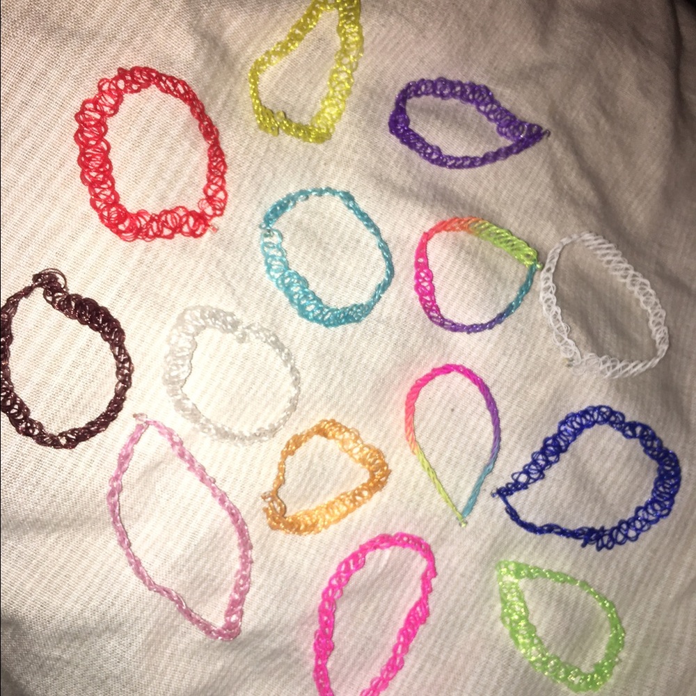 Set of 14 tattoo chokers!!