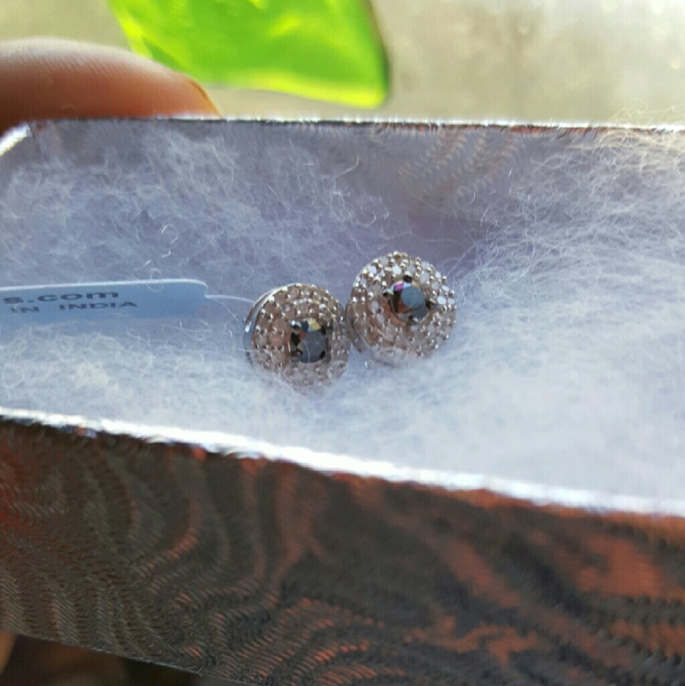 1/2 Carat T.W black and white diamond earrings