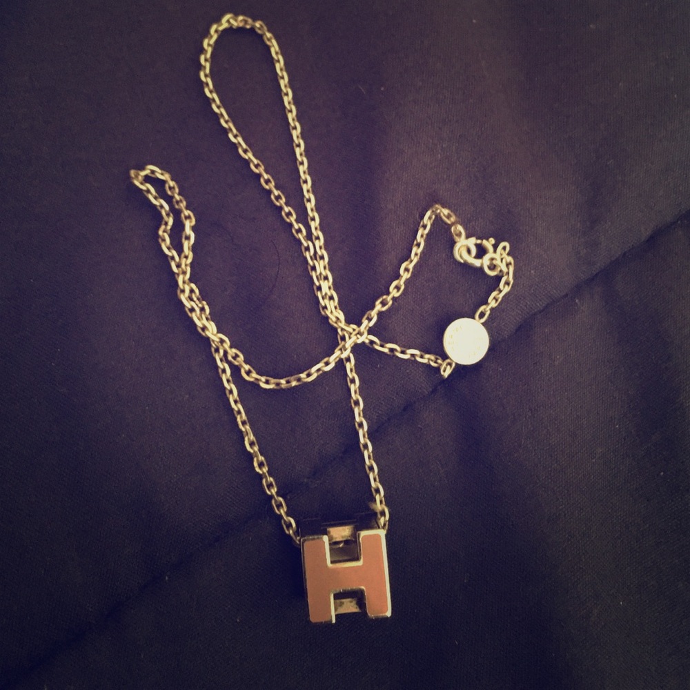 Hermes H necklace authentic