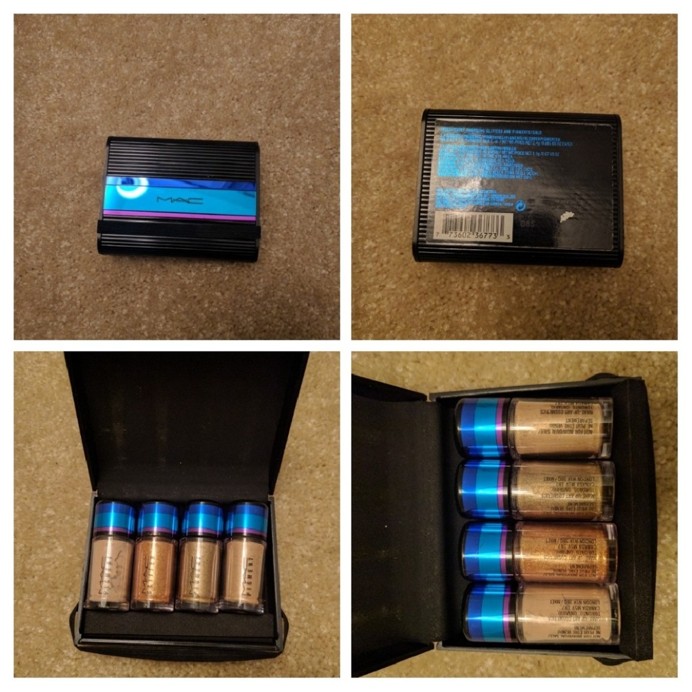 MAC Cosmetics. Glitters and Pigment/Gold Set of 4.