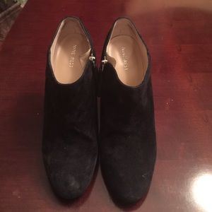 Nine West-Black suede wedge heel ankle booties.