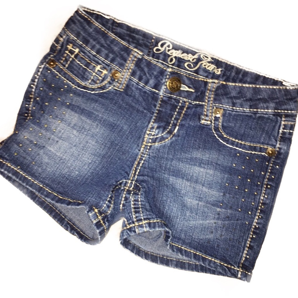 Request Girl's Studded Denim Shorts Size 8