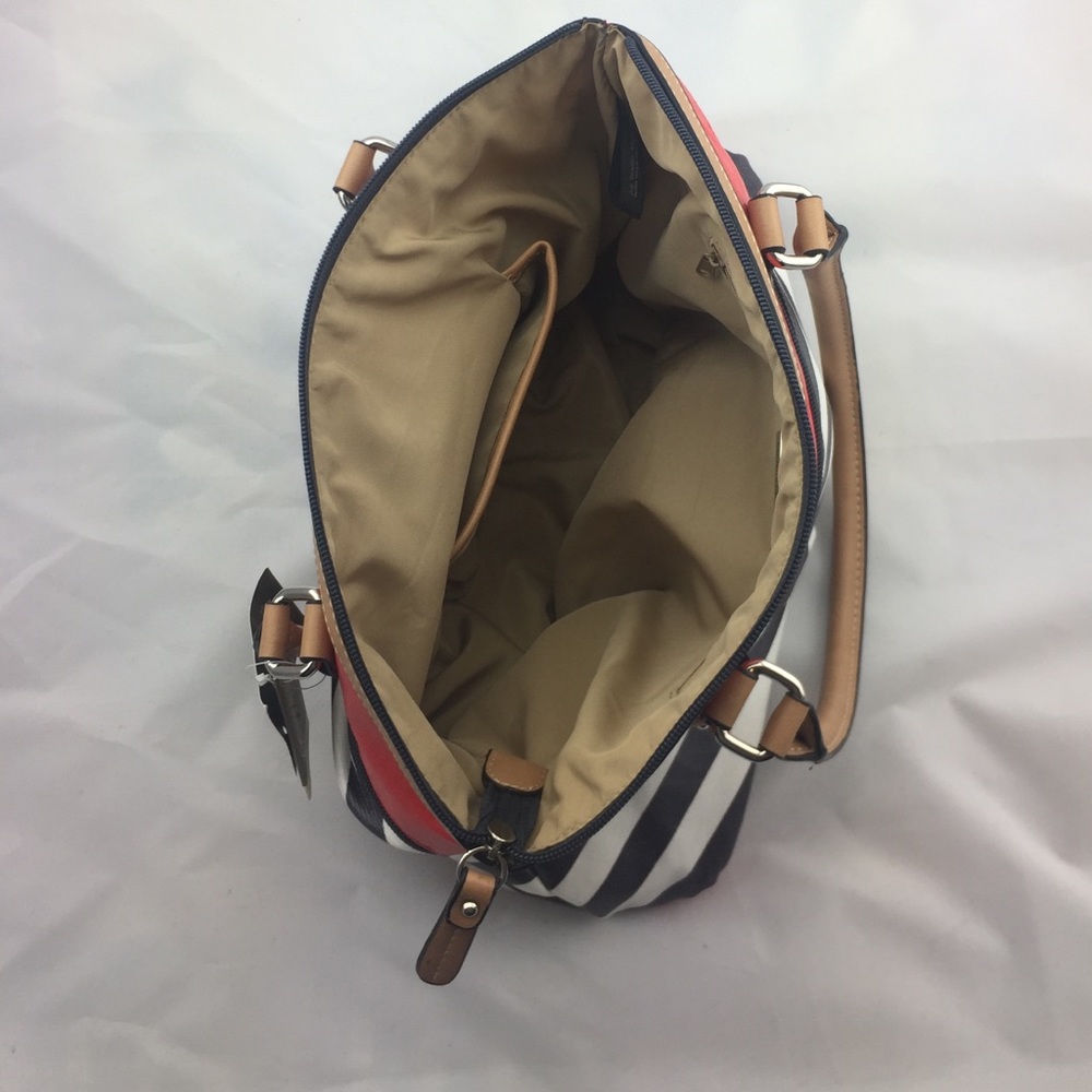 Gianni Bernini Canvas Striped Satchel - Picture 3 of 3