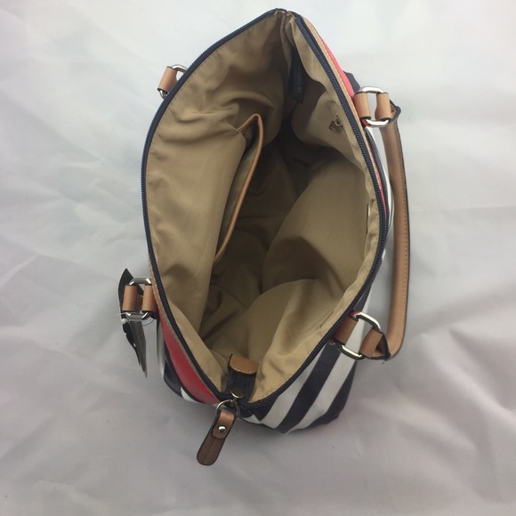 Gianni Bernini Canvas Striped Satchel - Picture 3 of 3