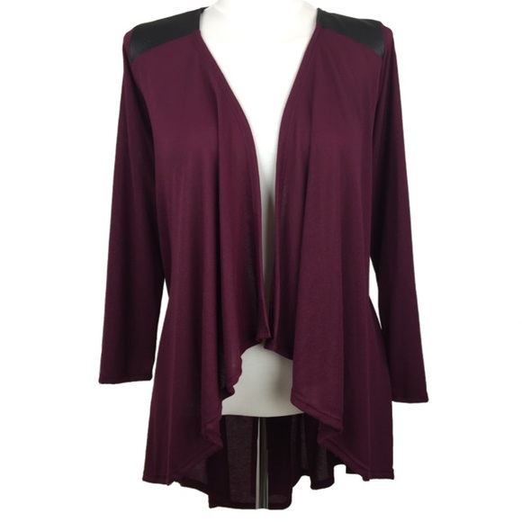 Sweaters - Plus Size Burgundy Lightweight Cardigan