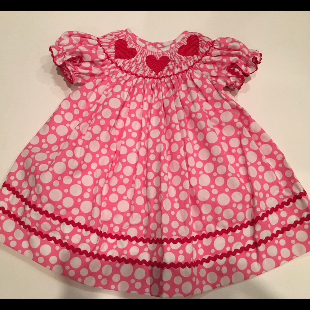 Smocked Heart Dress for Baby Girl