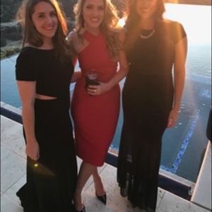 Nightway Chiffon Illusion Mermaid Dress worn once