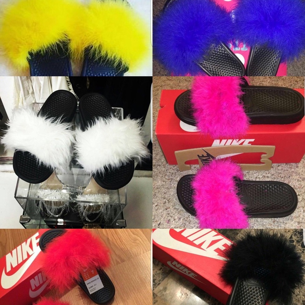 NIKE FUR SLIDES