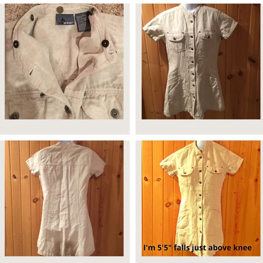 Liz Wear linen cotton blend soft fitted dress top