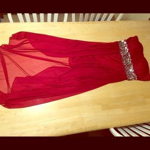 Red Formal Hi-Low Dress