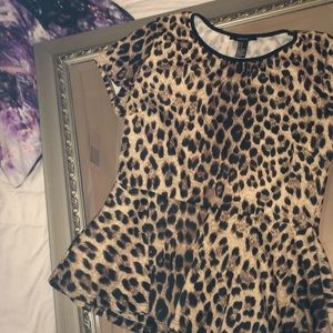 Leopard Print Peplum Top