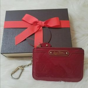 Authentic Louis Vuitton Vernis leather keychain