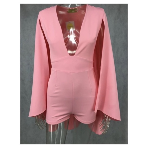 NEW! Sexy Pink Romper Cape - Picture 2 of 4