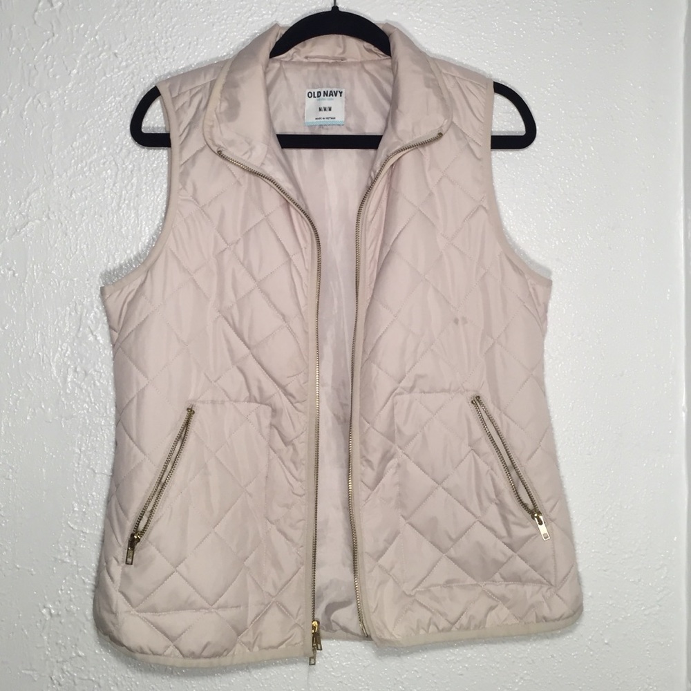Old Navy Ivory Quilted Vest Size Medium