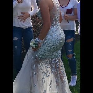 Jovani white mermaid prom dress size 4