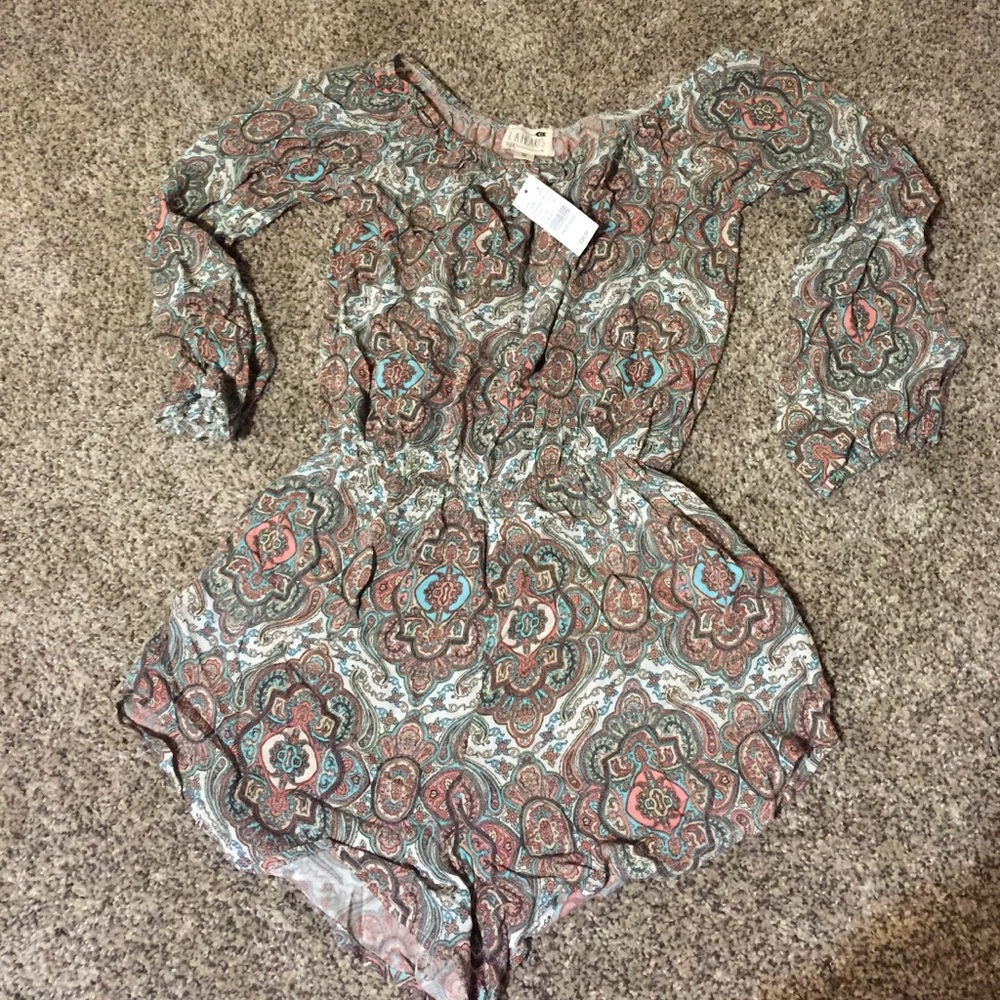 Off the shoulder paisley Romper - Brand New!!
