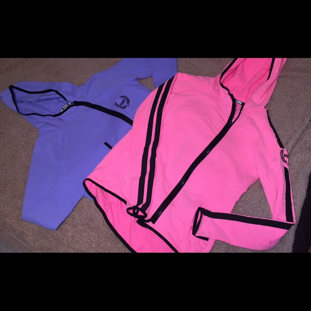 NWOT VS PINK HIGH-LOW FULL ZIP JACKETS