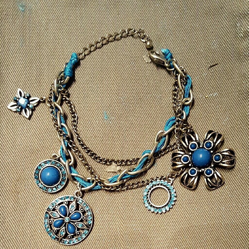 Faux Turquoise Charm Bracelet