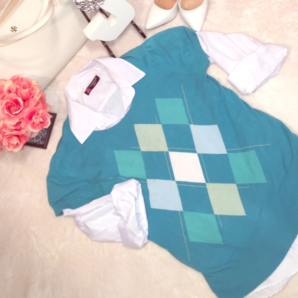 Merona Diamond Short Sleeve Knit Sweater blouse🎀