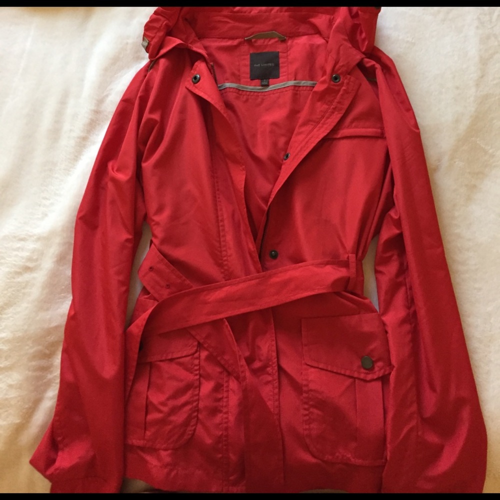 Bright red 'The Limited' overcoat