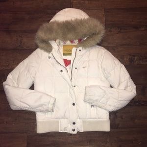 Hollister synthetic fur lined winter coat