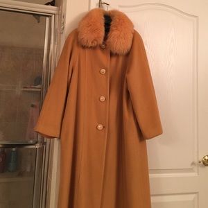 Wool/fur long coat