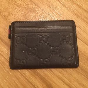 Gucci Rubber Guccissima Leather Card Case
