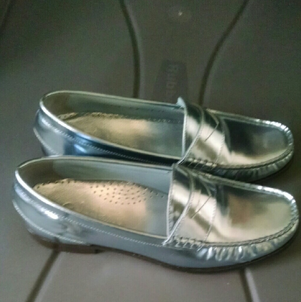 Cole Haan metallic loafers